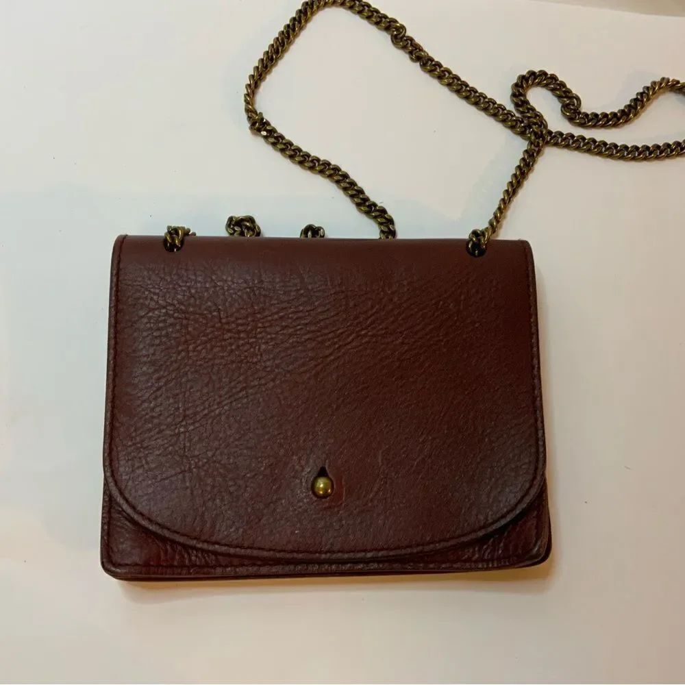 Madewell Burgundy Leather Crossbody Shoulder Small Bag Purse Chain Strap